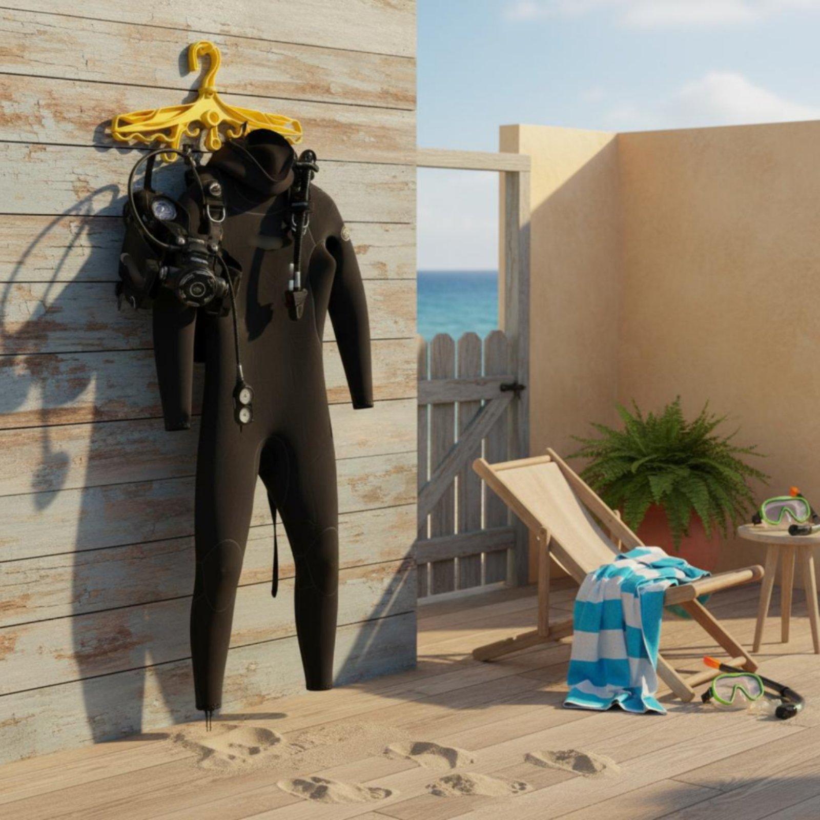 Aquatic Sports And Scuba - حامل بلاستيكي للغوص بثمانية خطافات، رف